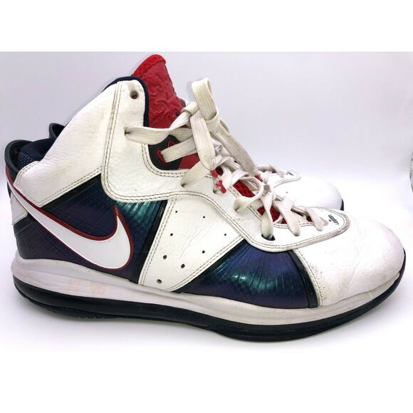 Nike LEBRON 8 VIII Signature USA Olympics White Blue Red 417098-100 Size 13 - Picture 1 of 12